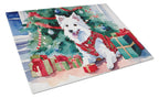 Japanese Spitz Cozy Christmas Glass Cutting Board