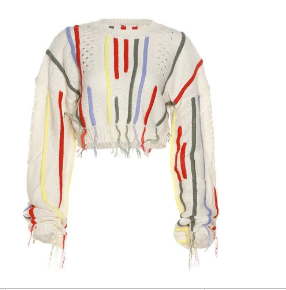 Tassel Crop Knit Sweater - Stylish and Versatile (One Piece)