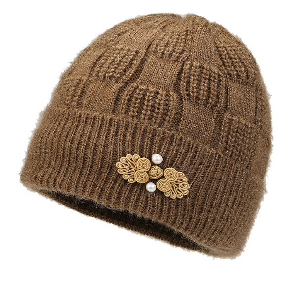 Fleece Lined Padded Warm Woolen Cap | Embroidered Cap