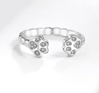 Cat Paw Print Zircon Open Ring