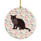 European Burmese Cat Christmas Ceramic Ornament