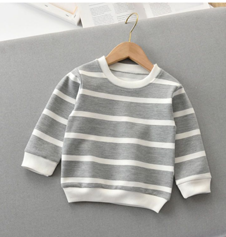 Striped Long-Sleeved Pullover T-Shirt for Kids