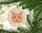 Selkirk Rex Cat Christmas Ceramic Ornament