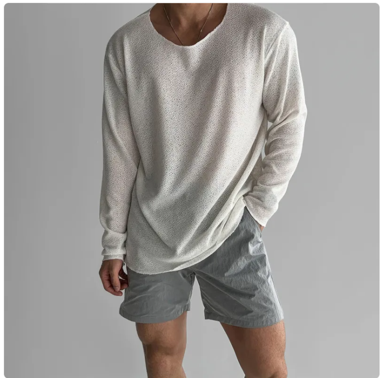 Men's Ultra-Light Breathable Knit Long-Sleeve Tee | Streetwear
