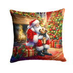 Norfolk Terrier and Santa Claus Throw Pillow