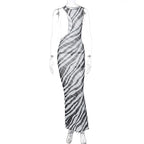Mesh Perspective Sleeveless Slim Fit Dress