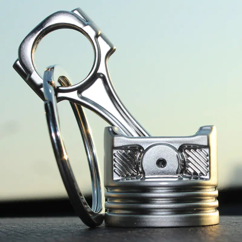 Mirror Silver Piston Keychain for Couples (Mini Metal) | Accessory