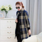 Slim-Fit Mid-Length 34 Sleeve Flower Wool Coat