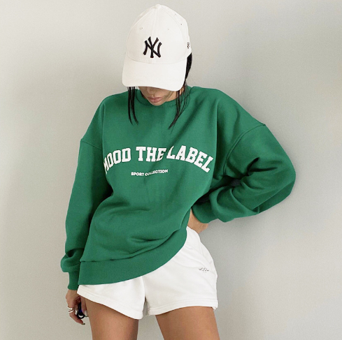 Women's Loose Top Sweater with Printed Letters