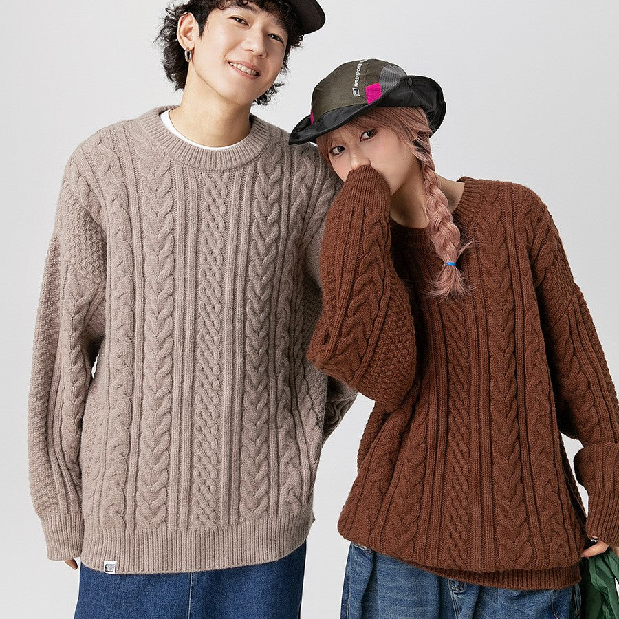 Japanese Retro Simple Loose Sweater for Couples