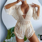 2024 Amazon Long Sleeve Mesh Bodysuit Bikini Set