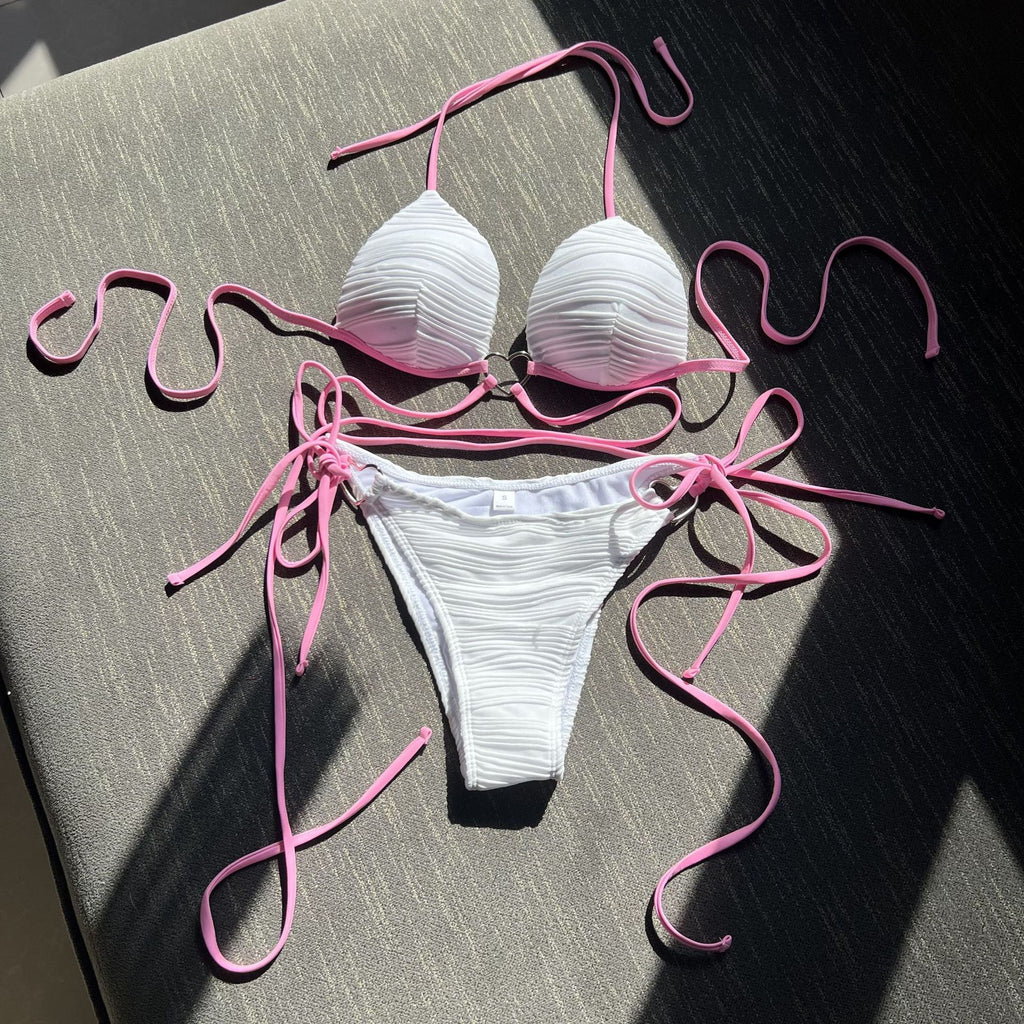 2022 Sexy Heart-Shaped Drawstring Bikini Swimsuit