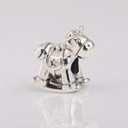 Christmas Unicorn Beads, Silver Bracelet Charms
