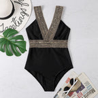 2022 New Women's Solid Color One-Piece Bikini Swimwear
