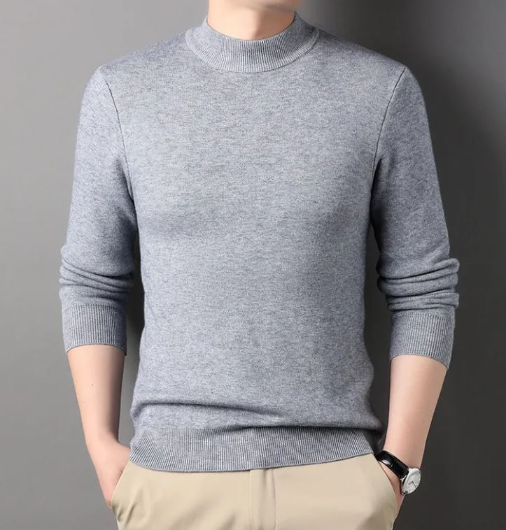 Men's Half-high Collar Sweater Fashion Simple Pullover | Streetwear
