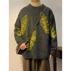 Abstract Jacquard Heavy Sweater for Couples