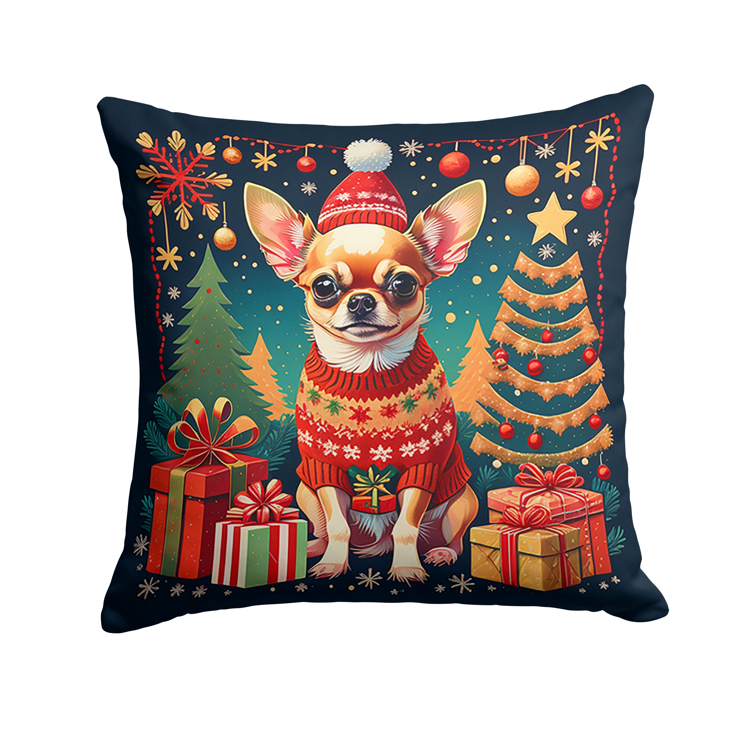 Chihuahua Christmas Throw Pillow