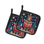Leopard Christmas Pair of Pot Holders