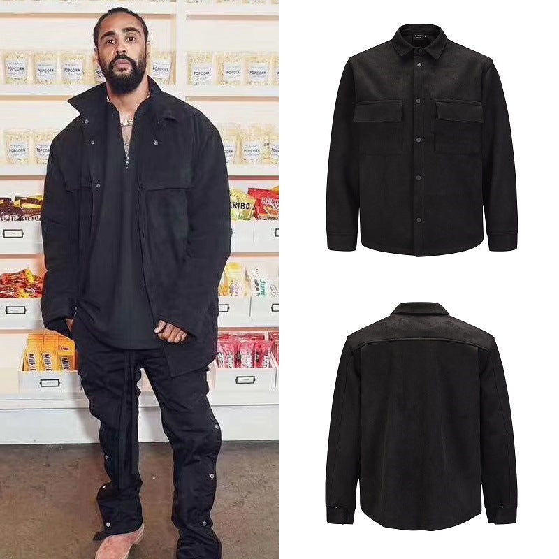 Leather Velvet Padded Loose Casual Jacket
