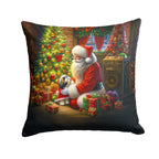 Shih Tzu and Santa Claus Throw Pillow