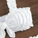 Cute Solid Color Ruffled Bow Two-Piece Bikini Set