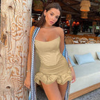 Tunic Tube Top with Ruffle Skirt Set
