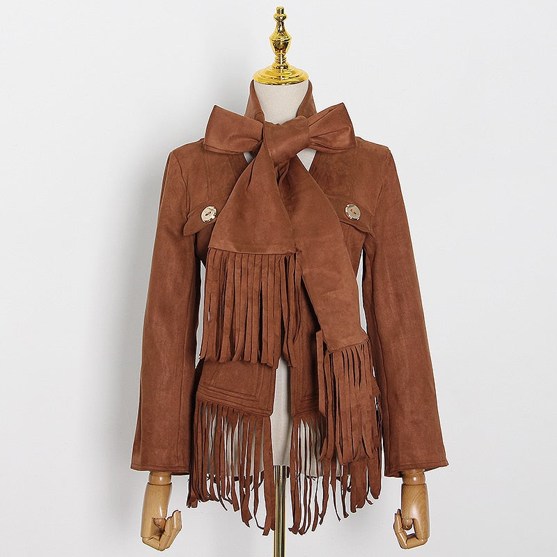 Faux Deer Suede Women's Jacket
