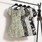 Slim Fit Floral Puff Sleeve Summer Dress
