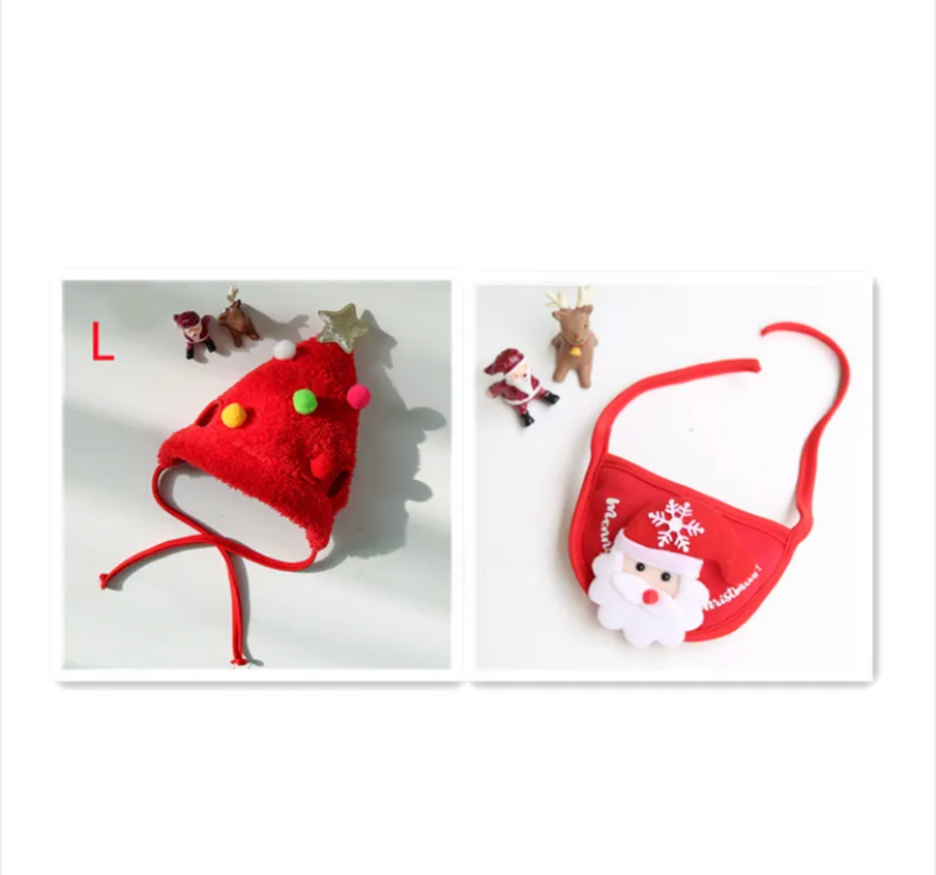 Pet Christmas Hat and Bib Set