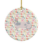 Minskin Cat Christmas Ceramic Ornament