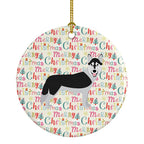 Siberian Husky Merry Christmas Ceramic Ornament