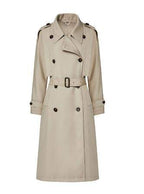 Double-Breasted Lace-Up Over Knee Long Trench Coat