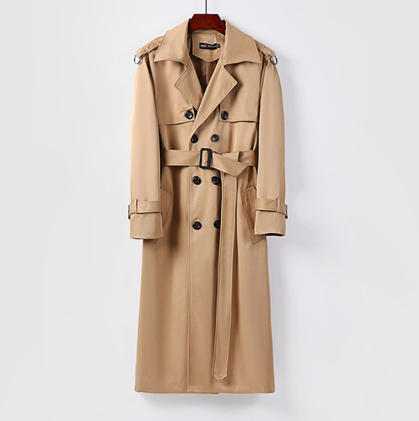 Men's Trendy Plus Size Over-the-Knee Trench Coat