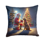 Chesapeake Bay Retriever and Santa Claus Throw Pillow