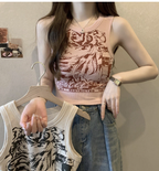 Cartoon Cat Printed V-neck Camisole Summer Top