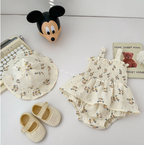 Flower Bodysuit Dress for Baby Girls (One Set)