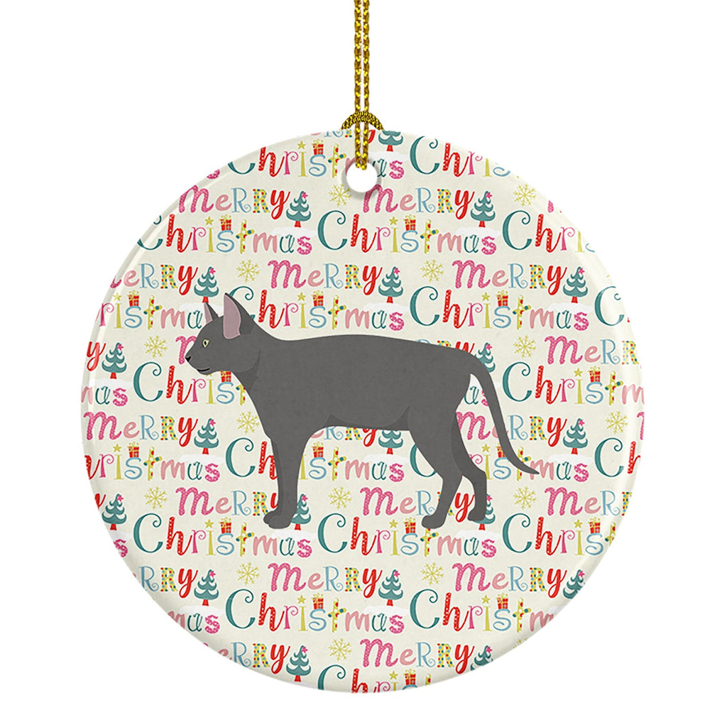 Russian Blue #2 Cat Christmas Ceramic Ornament