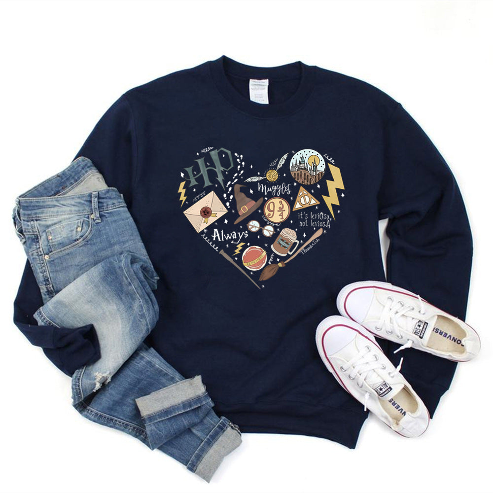 Digital Printing Hipster Long Sleeve Sweater for Women