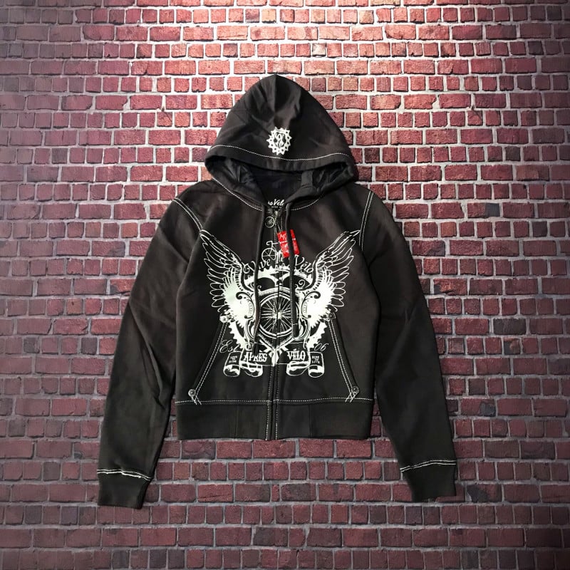 Hooded Sweater for Heavy Metal Punk Motorcycle Lovers