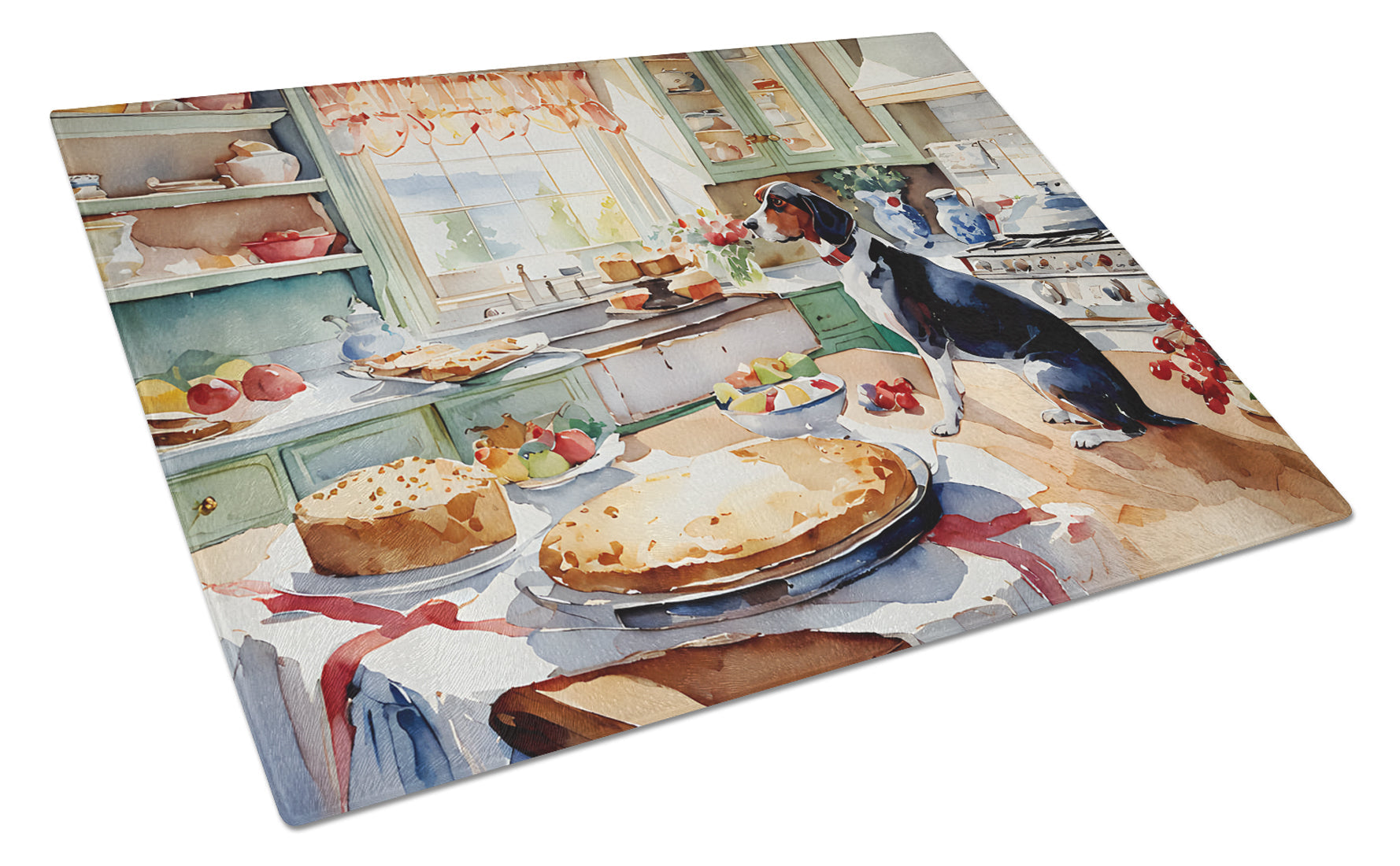 American English Coonhound Christmas Cookies Glass Cutting Board