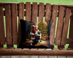 Border Collie and Santa Claus Throw Pillow