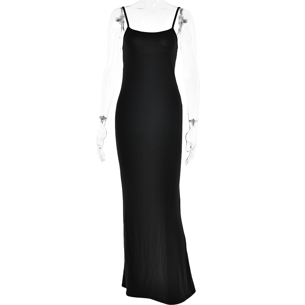 Slim-fitting Patchwork Camisole Dress for Women