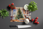 Basset Hound Christmas Cookies Glass Cutting Board