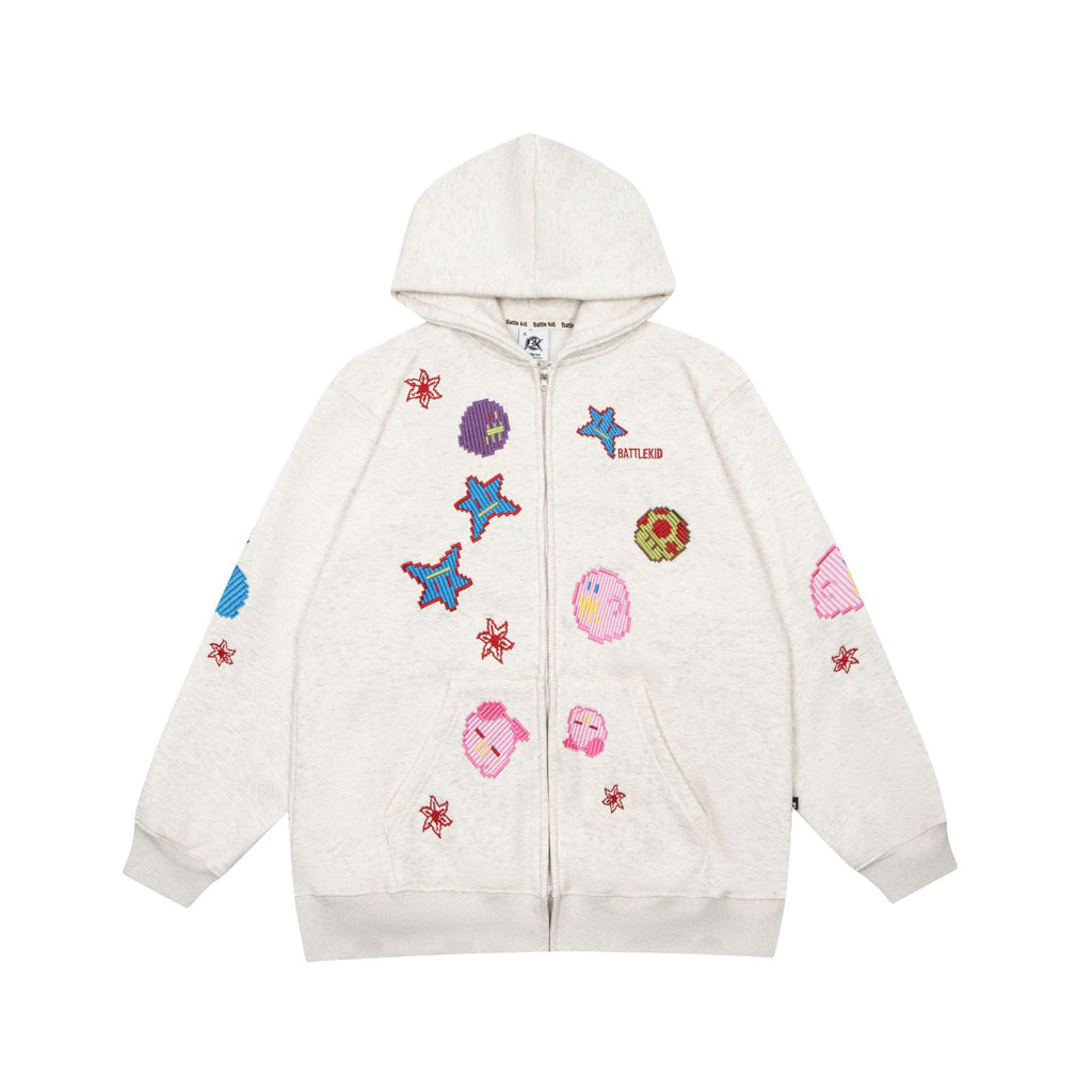 BK Series Unisex Graffiti Printed Hoodie Cardigan | Streetwear