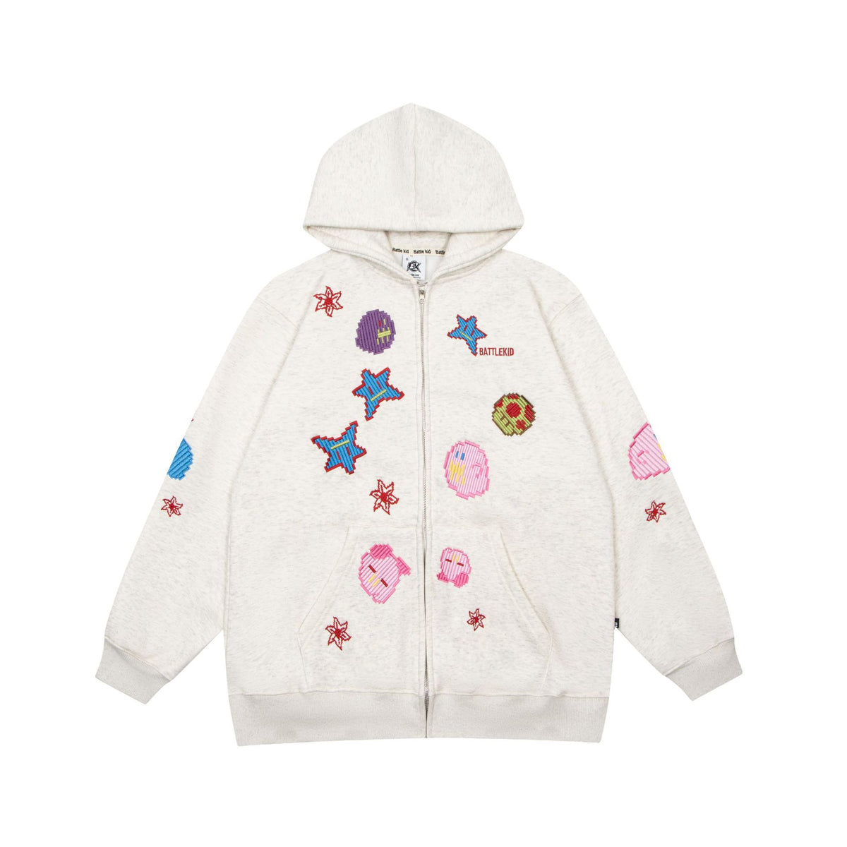 BK Series Unisex Graffiti Printed Hoodie Cardigan | Streetwear