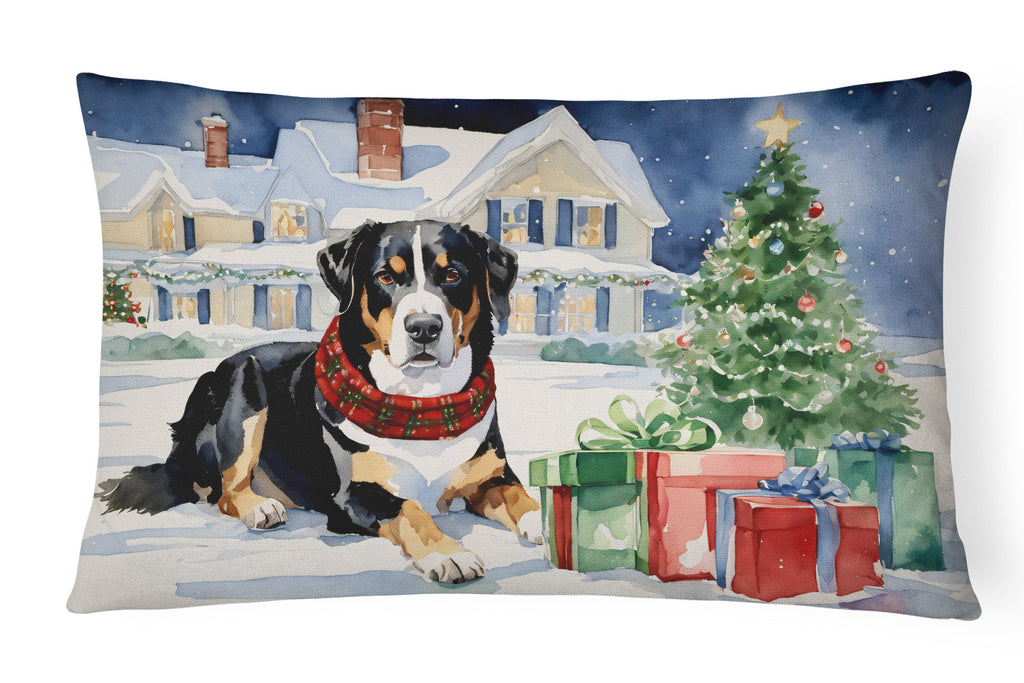 Entlebucher Mountain Dog Cozy Christmas Throw Pillow
