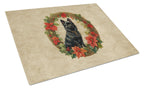 German Spitz Christmas Flowers Glass Cutting Board