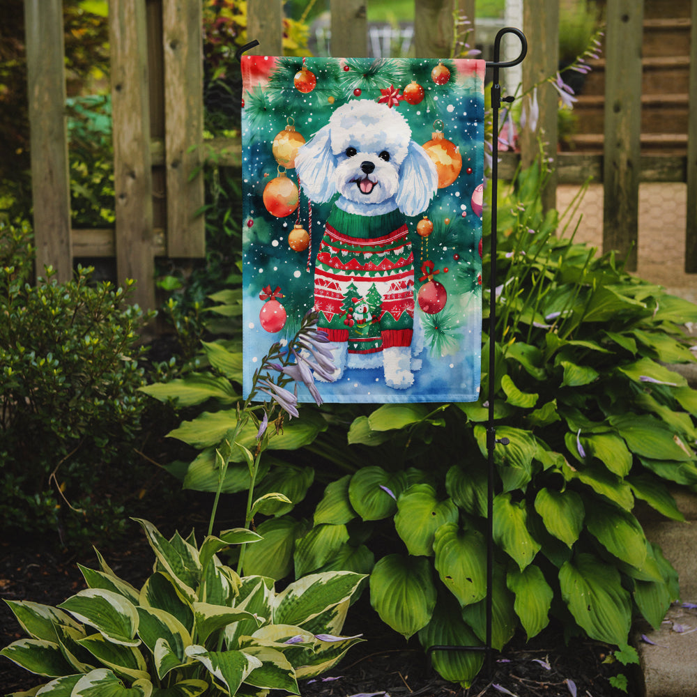 Bichon Frise Christmas Garden Flag