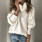 Vintage Casual Women’s Turtleneck Sweater - Long Sleeve