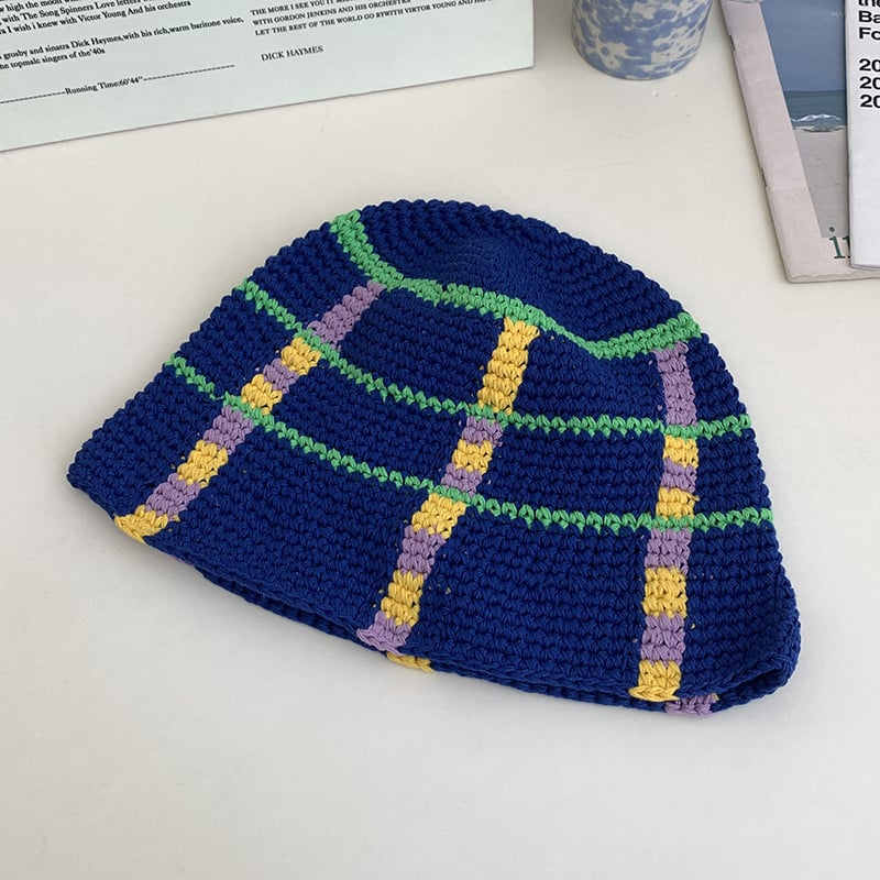 Women's Japanese Stripe Wool Fisherman's Hat | Embroidered Cap